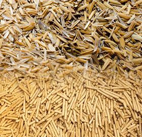 Fabricación de pellets de cáscara de arroz